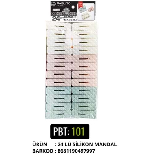 PBT.101-SİLİKON MANDAL 24 LÜ -PABLİTO