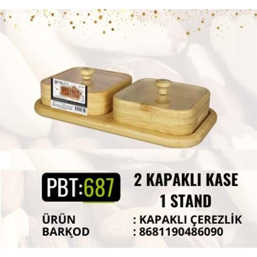 PBT.687-BAMBU ÇEREZLİK 2Lİ KAPAKLI KARE -PABLİTO
