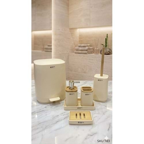 PBT.783.BJ -BANYO SETİ KARE PEDALLI BEJ -PABLİTO