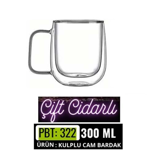 PBT.322- BARDAK KULPLU ÇİFT CİDARLI -PABLİTO