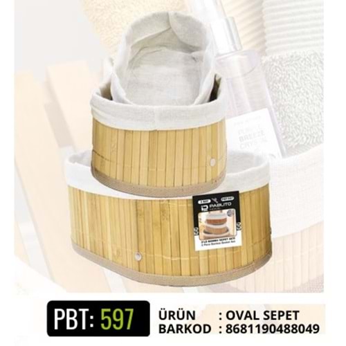PBT.597-BAMBU SEPET 3LÜ OVAL -PABLİTO
