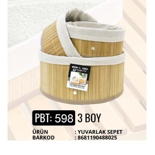 PBT.598-BAMBU SEPET 3LÜ YUVR -PABLİTO