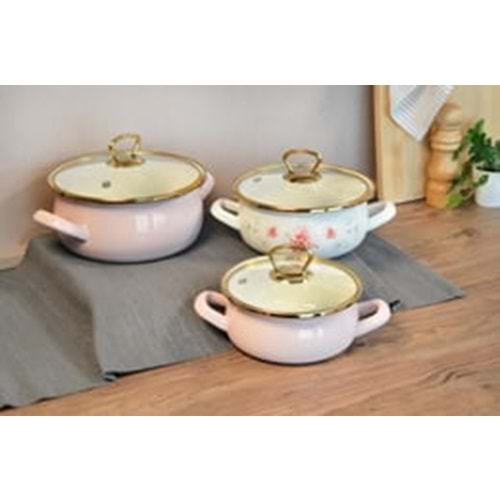 201315-EMAYE GÜVEÇ SET 3LÜ CLODIA -PAÇİ
