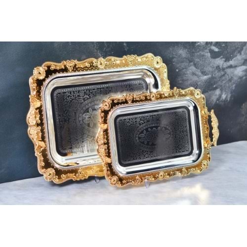 BLRV.009 -GÜMÜŞ/GOLD TEPSİ 2 Lİ -PAÇİ