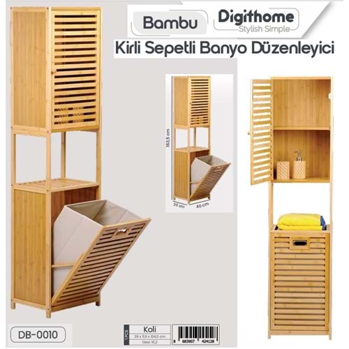 DB.010 -AHŞAP DOLAP KİRLİ SEPET -ŞAMLI
