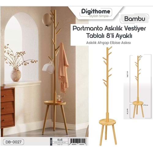 DB.027 -AHŞAP VESTİYER ASKILIK -ŞAMLI