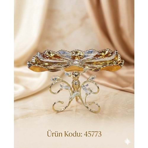 45773- DEKOR KRİST.MEYVELİK AYAKLI -LAVİN