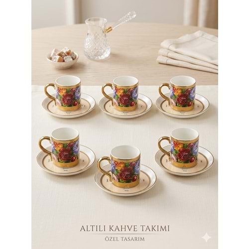 SP10010 -KAHVE FİNCAN TK.GÜL DESEN -SANTRAL
