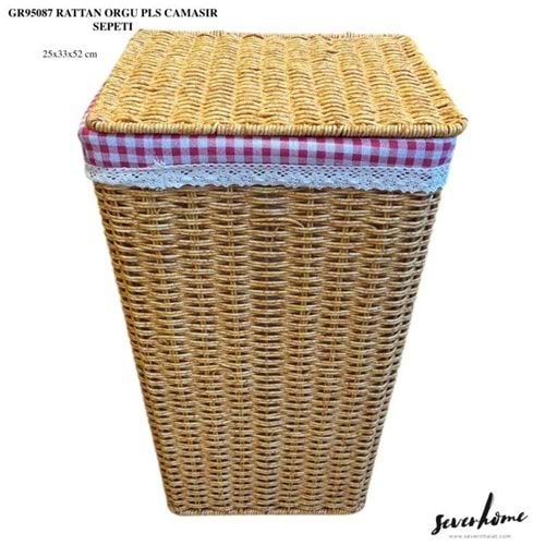 95087-RATTAN ÖRGÜ KİRLİ SEPET TEKLİ -SEVER
