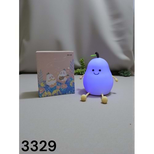 3329 -GECE LAMBASI ŞARZLI SİLİKON ARMUT -SEVER