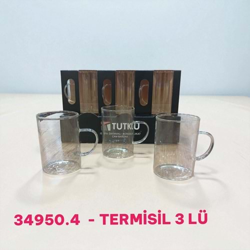 34950.4 -CAM BARDAK TERMİSİL 3LÜ KULPLU -TUTKU