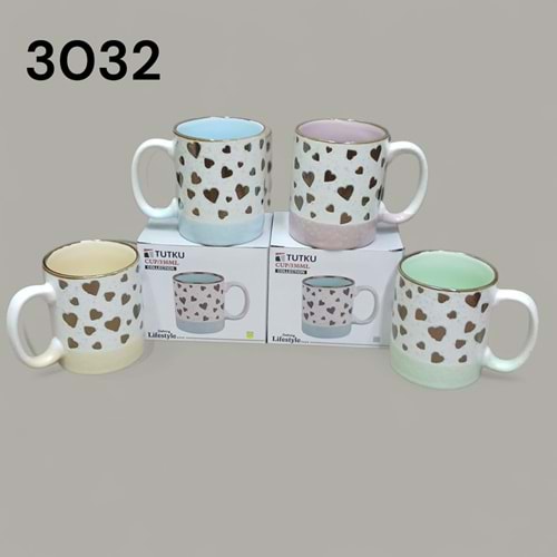 3032 -KUPA PORS.DESENLİ 330ML -TUTKU