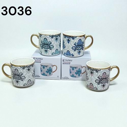 3036 -KUPA PORS.DESENLİ 335ML -TUTKU