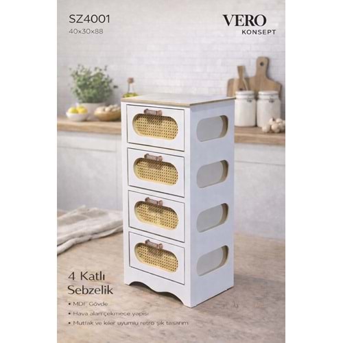 DS.4001-AHŞAP SEBZELİK 4LÜ BYZ -VERO
