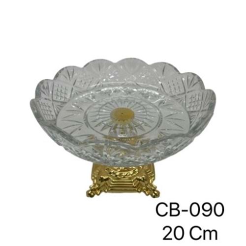 CB090-KRİST.SUNUMLUK YUVR MTL AYAK GOLD -ZEYVE