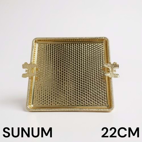 KMP05.AL-SUNUMLUK KARE GOLD KELEBEKLİ -ZEYVE