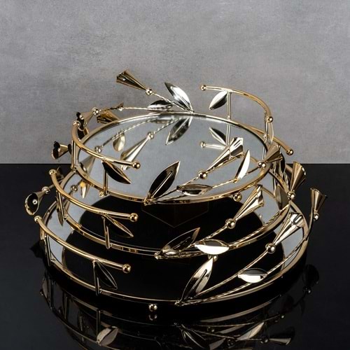 JX22A -TEPSİ DEKOR 3LÜ YUVR.GALA GOLD -ZEYVE