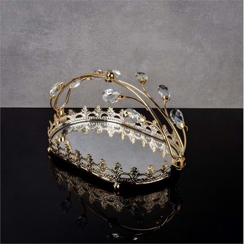 JX26A-SUNUMLUK TAŞLI OVAL SAPLI GOLD -ZEYVE