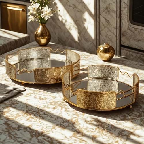 JX49A -TEPSİ DEKOR 2Lİ YUVR.GOLD -ZEYVE