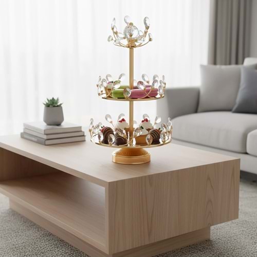 JX61A -KATLI SUNUMLUK DAMLA TAŞLI GOLD -ZEYVE