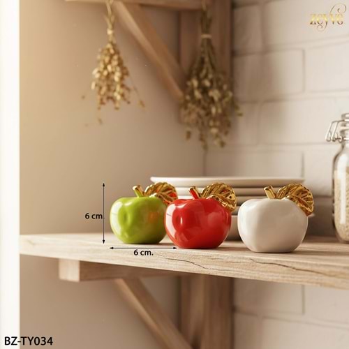 TY.034 -ELMA KÇK. RENKLİ SERAMİK -ZEYVE