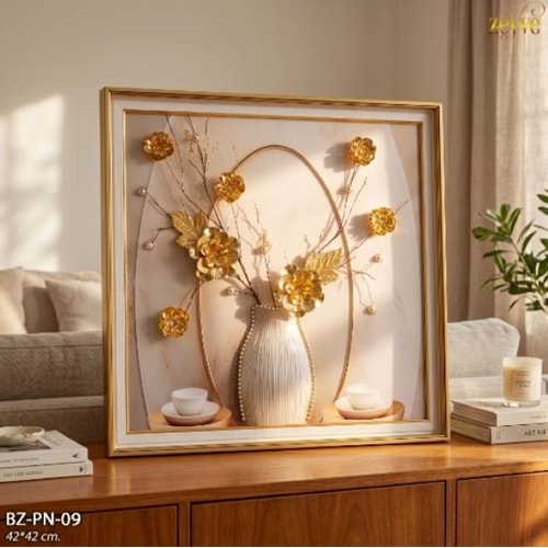 BZ.PN.09 - TABLO BONCUKLU 42*42 3D KARE -ZEYVE