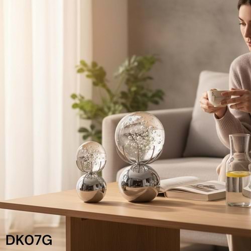 DK07.G -DEKOR OBJE 2Lİ KÜRE DÜZ GMŞ. -ZEYVE
