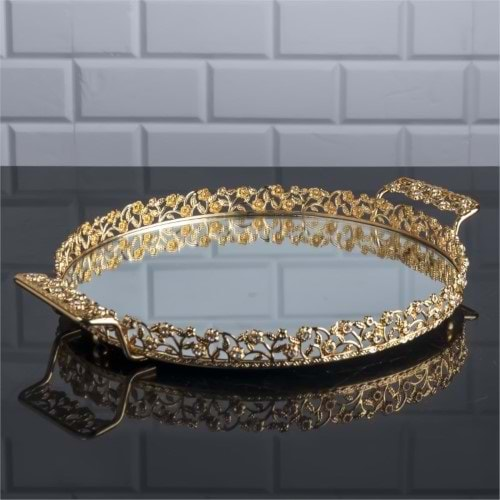 18.AL-ELMAS KULP.TEPSİ YUVR.30CM GOLD-ZEYVE