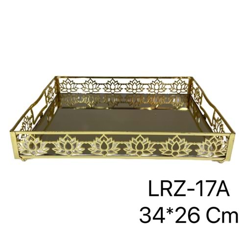 LZR.17.AL-LOTUS TEPSİ DİKT ORTA GOLD 33*25 -ZEYVE