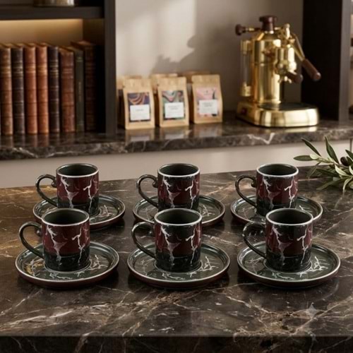 KAHVE FİNCAN TK MERMER YŞL TULU -ARYILDIZ