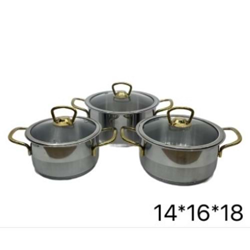 GÜVEÇ SET DÜZ 14.16.18 ( GOLD ) -BARON