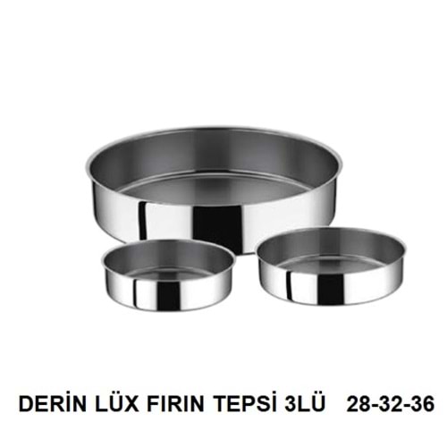 FIRIN TEPSİ 3 LÜ ÇLK DERİN LÜX 28.32.36 -ARSEL