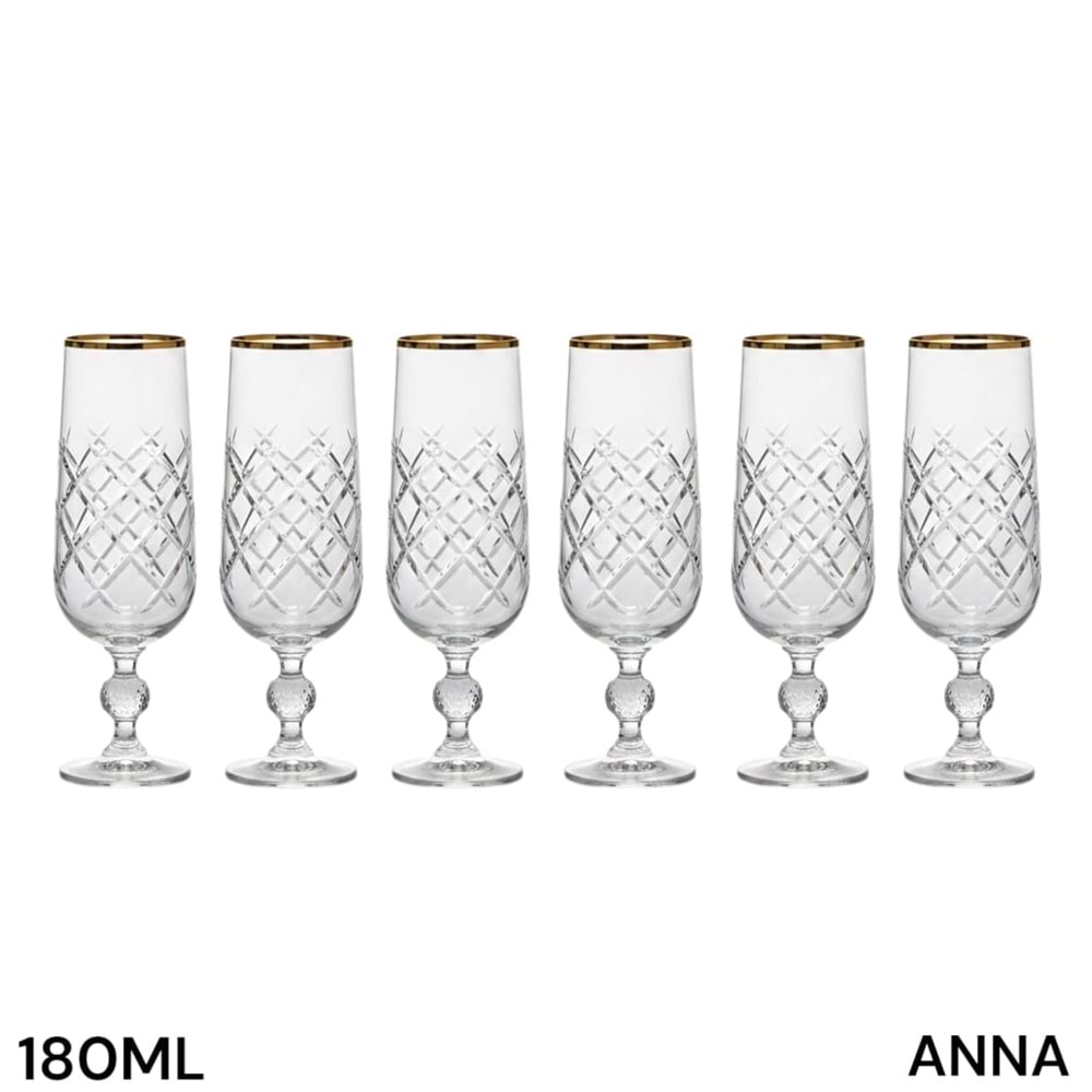 ANNA -KRİSTAL KAHVEYANI 6LI RENK -CANBA
