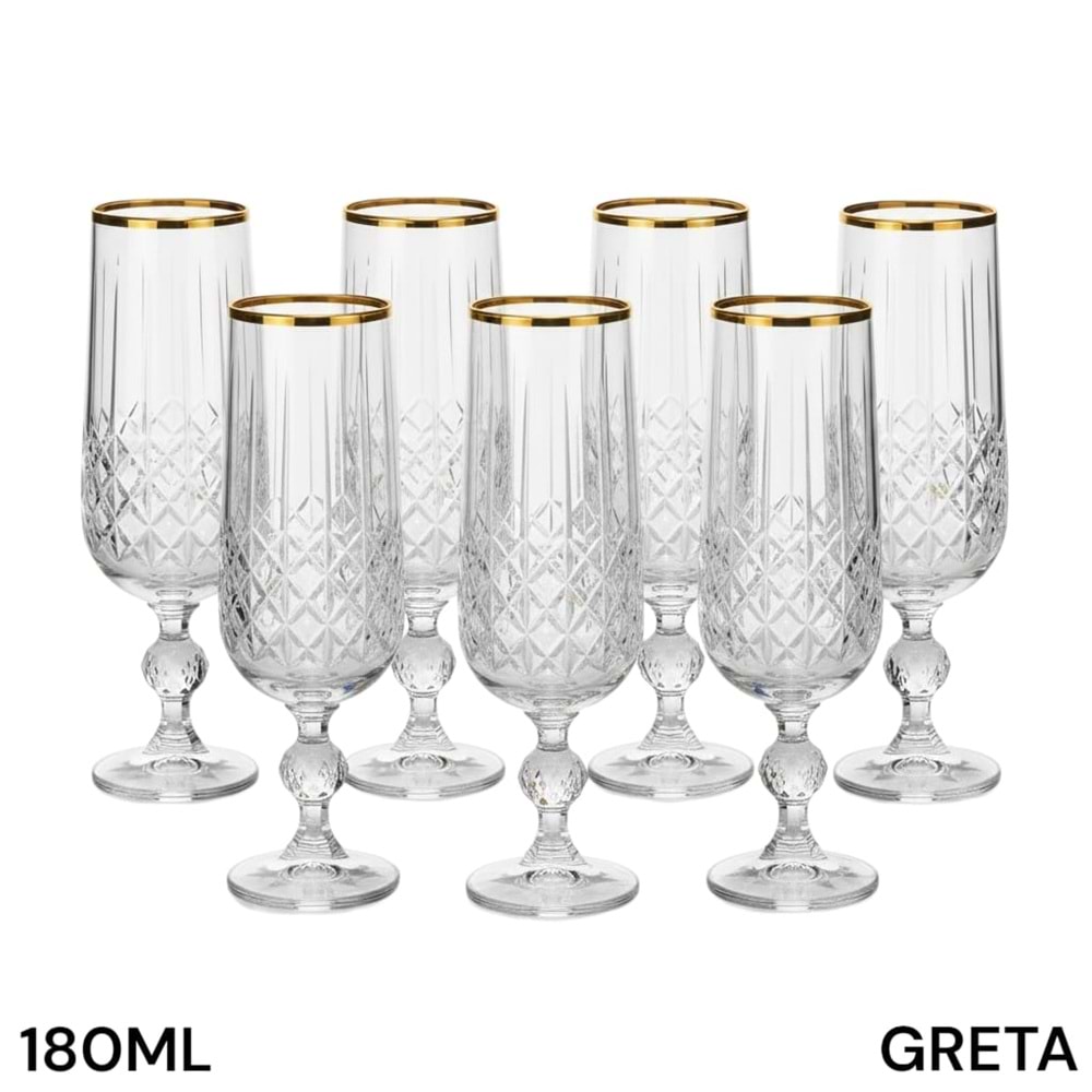 GRETA -KRİSTAL KAHVEYANI 6LI RENK -CANBA