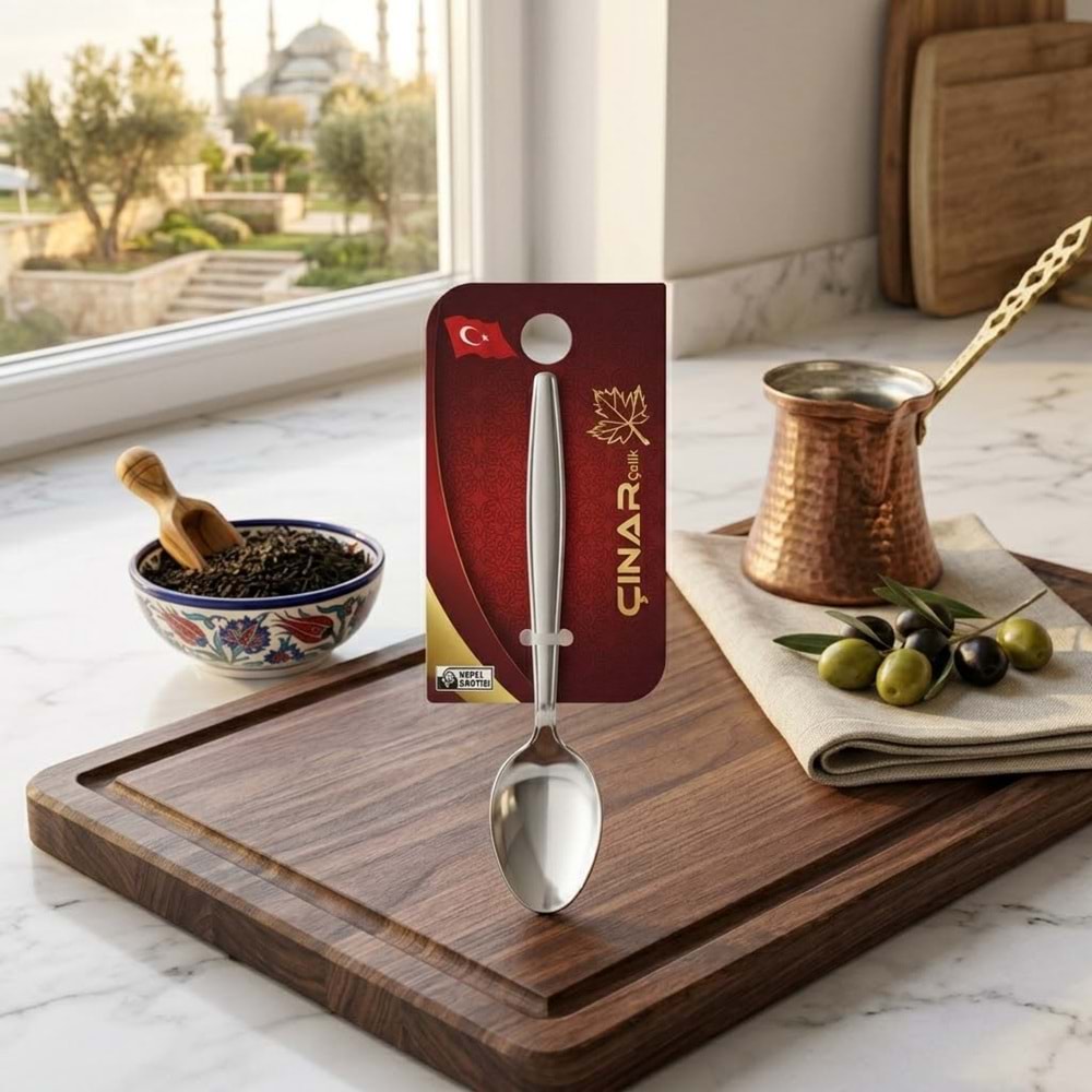 ÇAY KAŞIK 6'LI SADE SİVRİ -ÇINAR