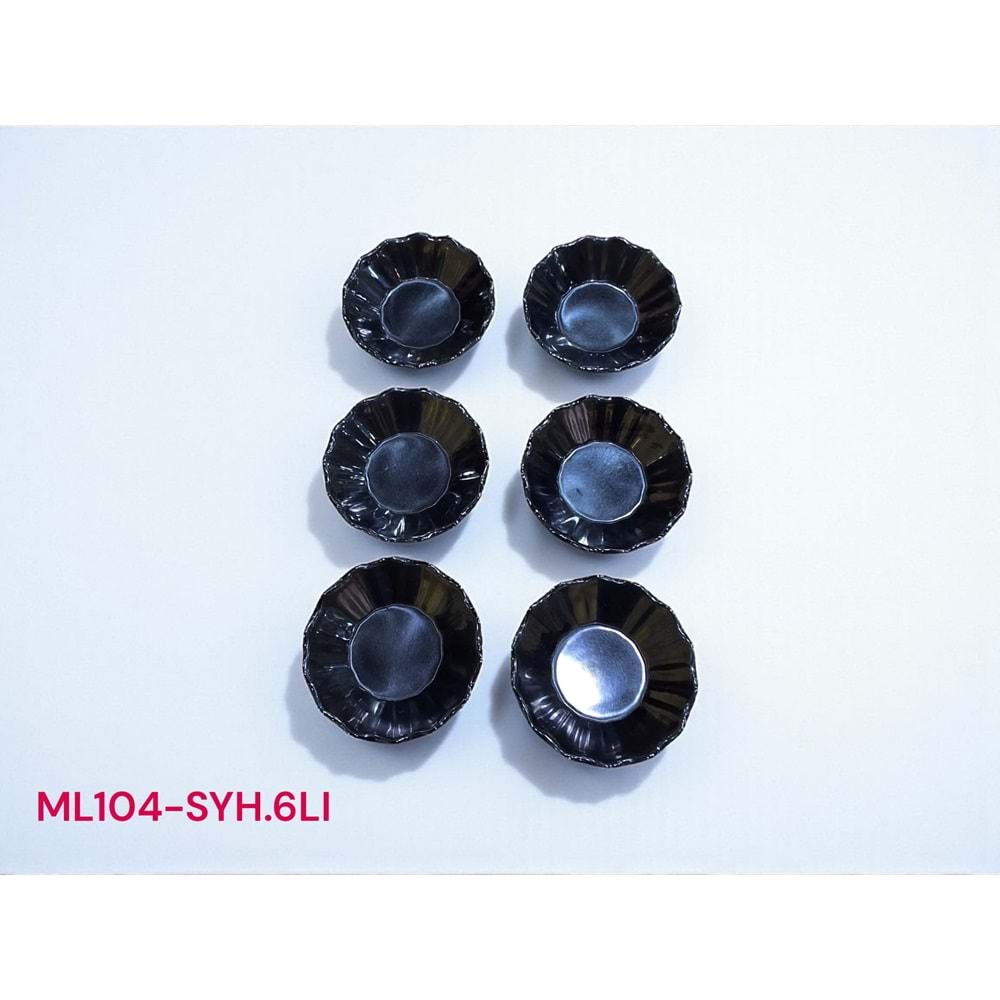 ML104.B-MELAMİN KAHVECİ 6 LI ÇAY TB. SİYAH -TRİA