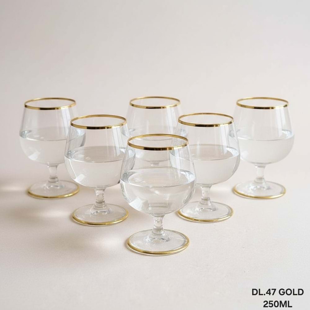 LÜSTER DL.47 S81CN25 -CAM KADEH 6 LI -GOLD
