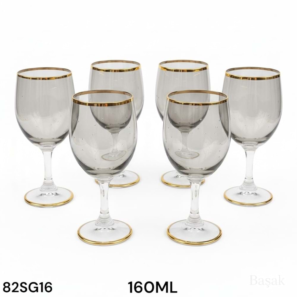 LÜSTER S82SG16 -CAM KADEH 6 LI 160ML -FÜME