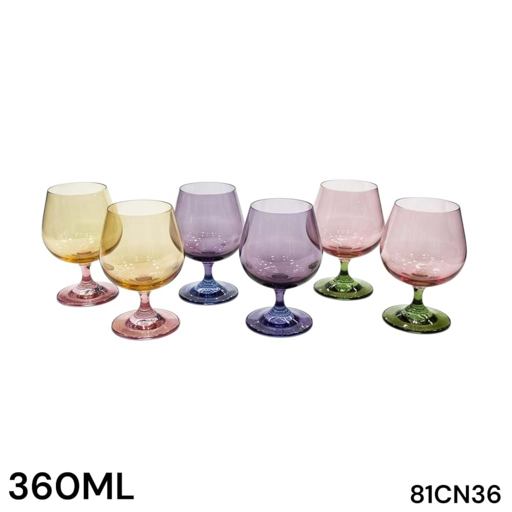 LÜSTER S81CN36 -CAM KADEH BRD 6 LI -RENKLİ