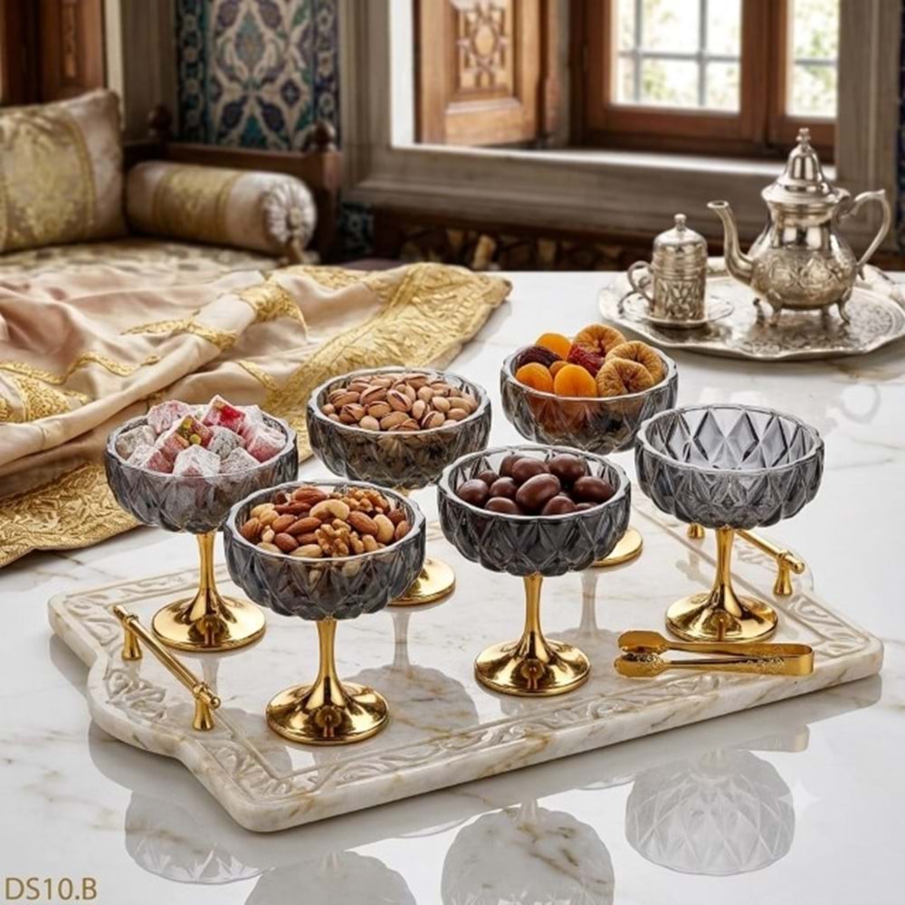 DS010.B -CAM SUNUMLUK 6LI GOLD AYK.FÜME -ALLEGRİ