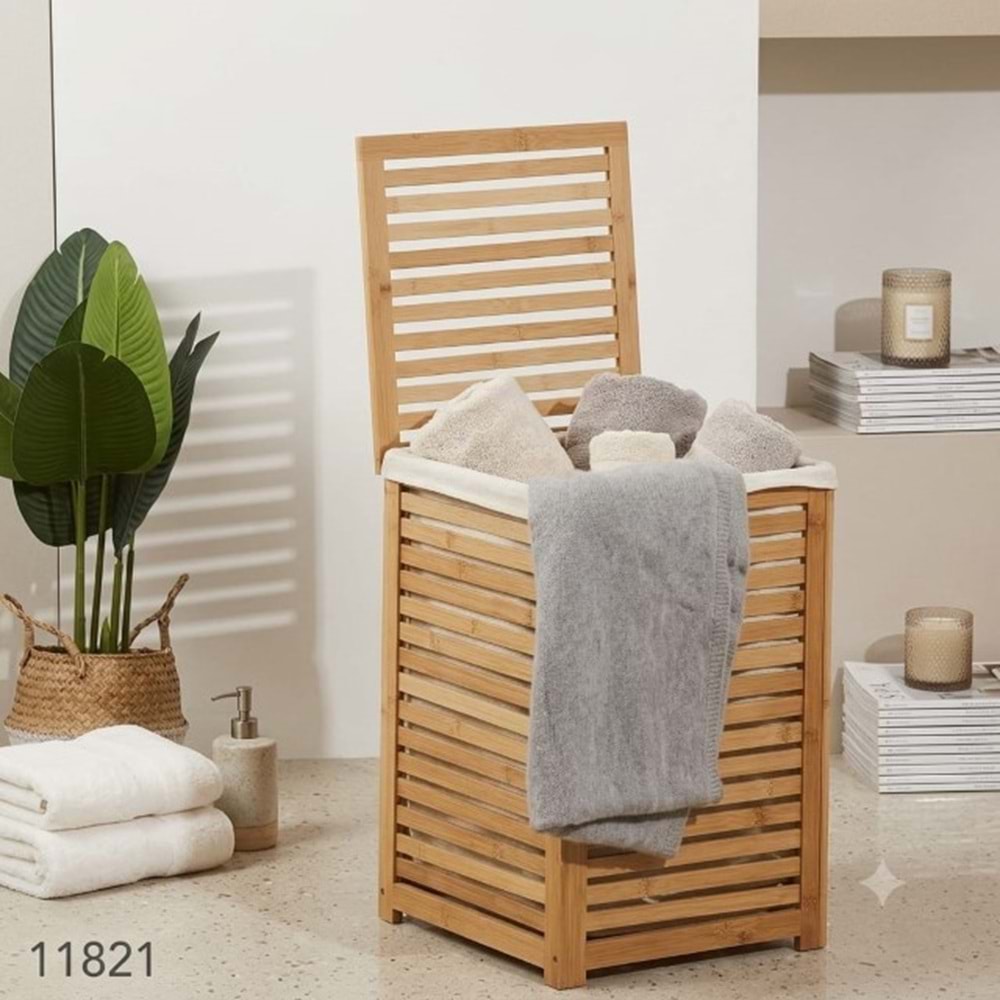 11821-BAMBU ÇAMAŞIR SEPETİ 40*30*55 -ALLEGRİ