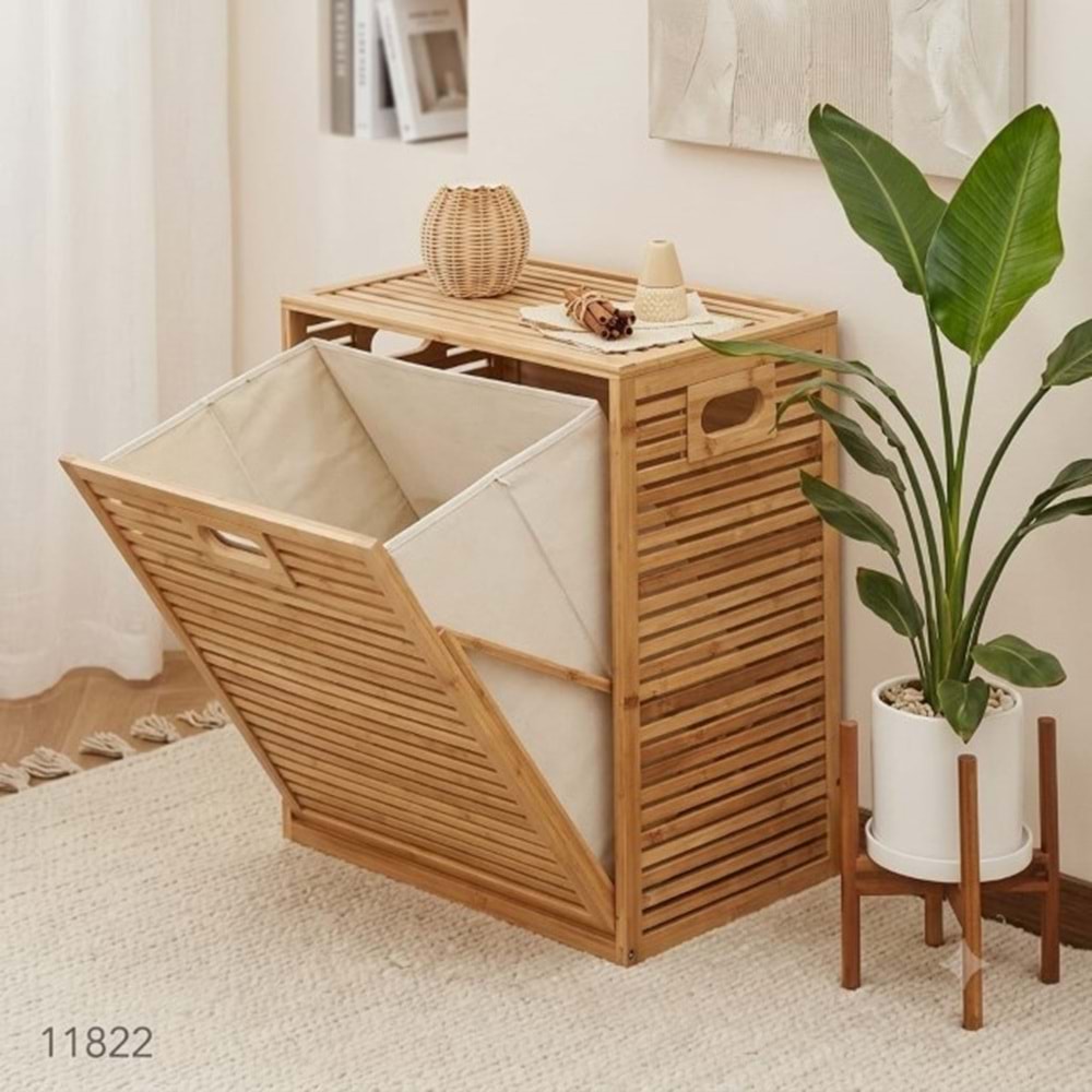 11822-BAMBU ÇAMAŞIR SEPETİ 40*30*55 -ALLEGRİ