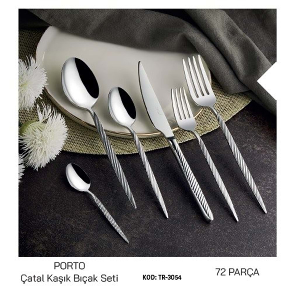 3054-KAŞIK ÇATAL 72 PRÇ. PORTO -AROW