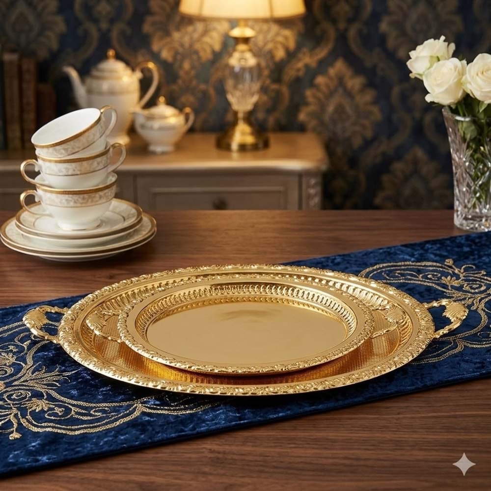 3635-DALGIÇ TEPSİ 2 Lİ OVAL GOLD- AROW