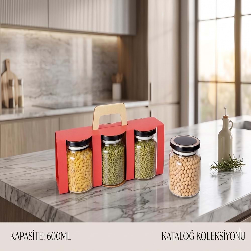 2026-CAM KAVANOZ 3LÜ KÇK. 600 ML -ÇİFTÇİ