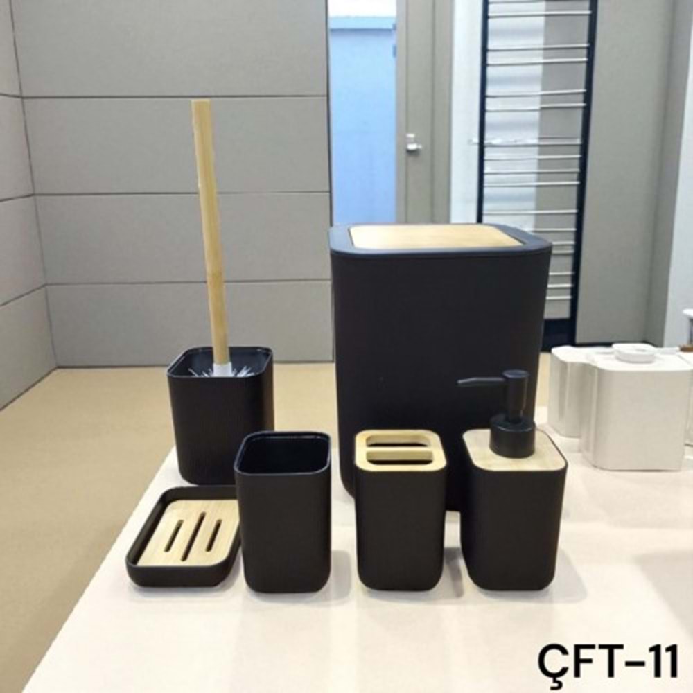 11.SY -BANYO SETİ 5 Lİ SİYAH -ÇİFTÇİ