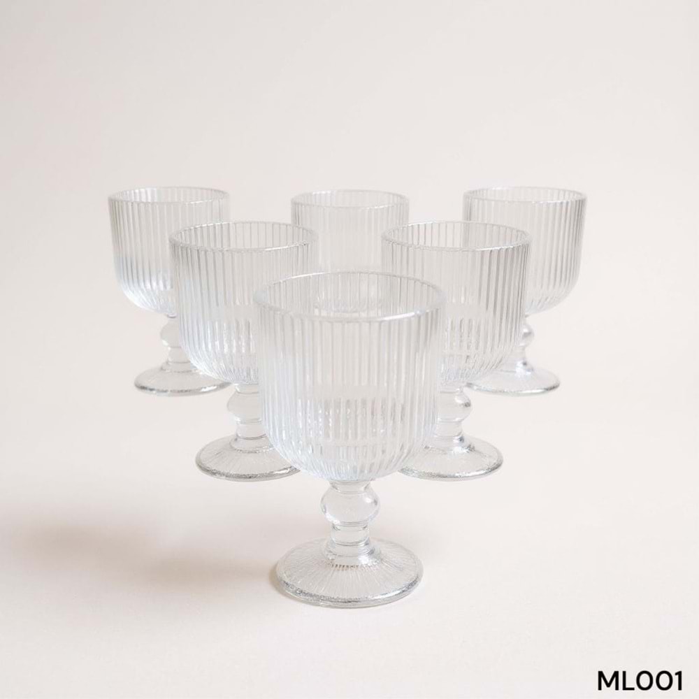 ML001-CAM BARDAK 6 LI AYAKLI -ÇİFTÇİ