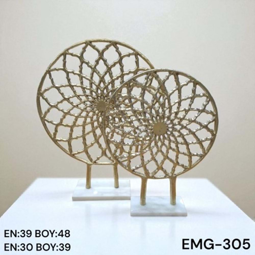 EMG.305.AL -DEKOR OBJE 2 Lİ GOLD -EMG