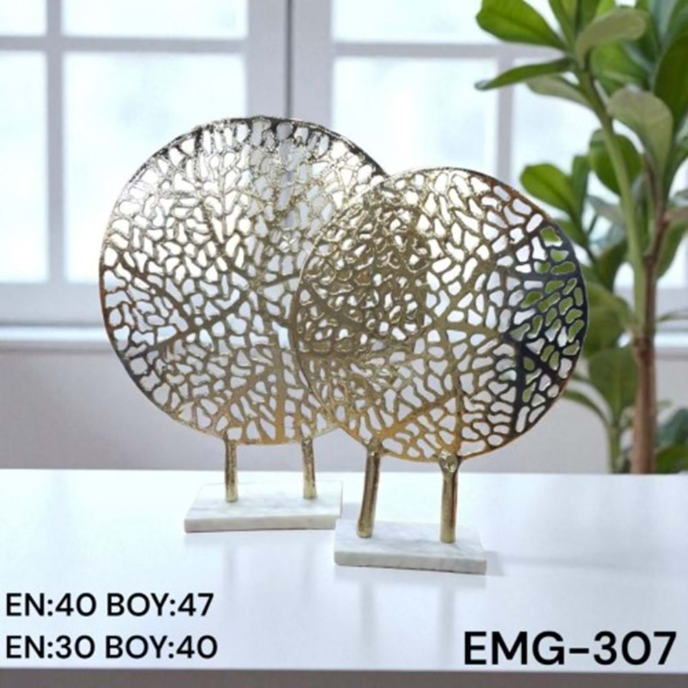 EMG.307.AL -DEKOR OBJE 2 Lİ GOLD -EMG