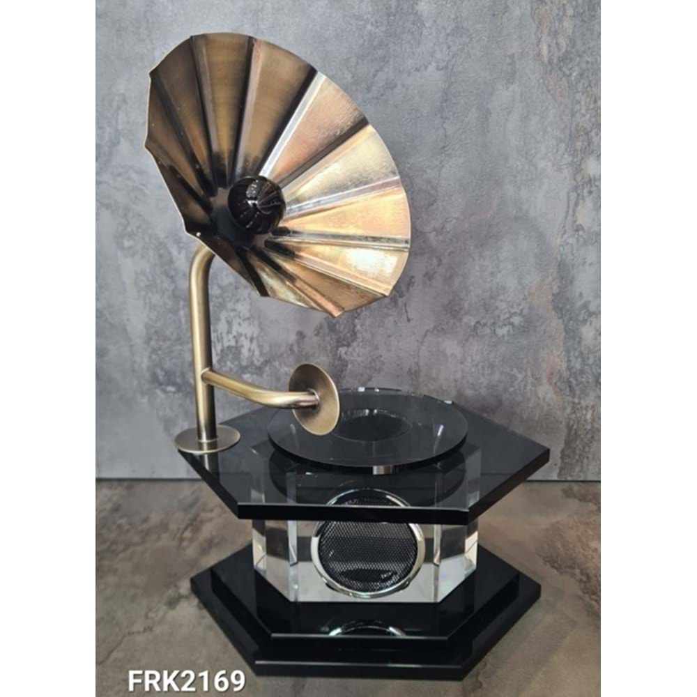 2169-KRİSTAL DEKOR GRAMOFON -FURKAN